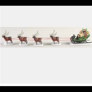 Department 56 Sleigh and 8 Tiny Reindeer